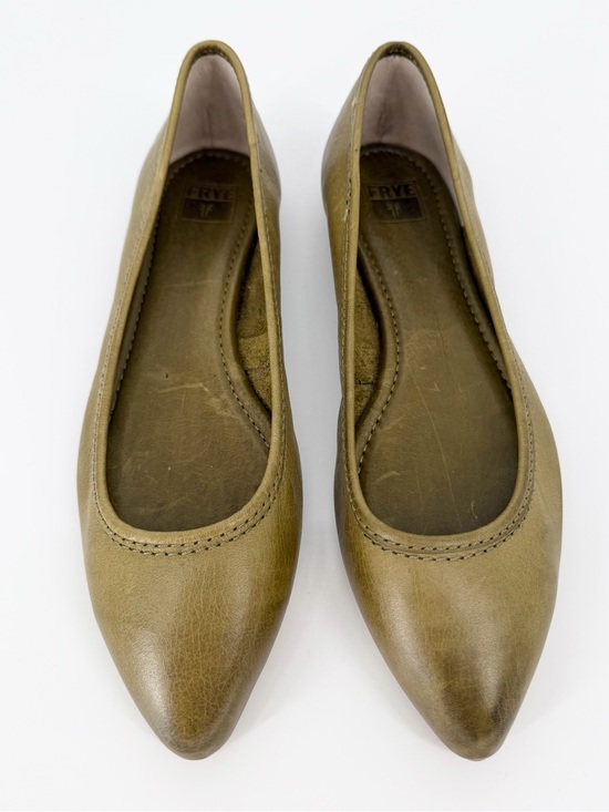 Frye Shoes - Frye Regina Ballet Green Leather Flats